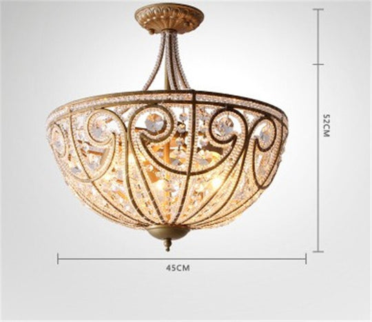 American Ceiling Lamp Wrought Iron Living Room Bedroom Restaurant Lighting Simple Modern Light