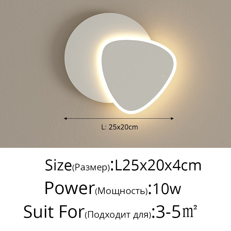 Modern Led Wall Lamps Living Room Bedroom Bedside Sconce Black White Coffee Color Lamp Aisle Indoor