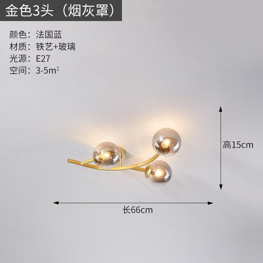 Modern Glass Ball Led Ceiling Lamps For Kitchen Pendant Lamp Bedroom Creative Tree Branch Light