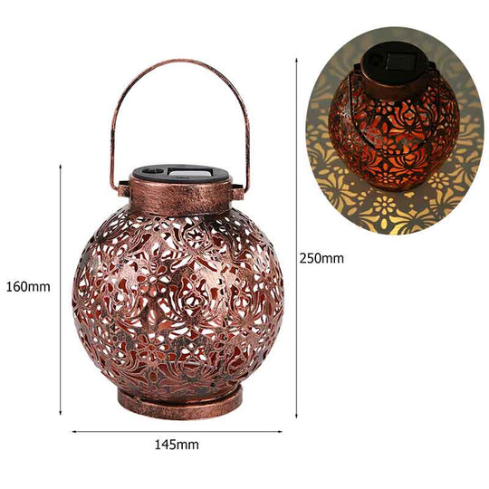 Waterproof Solar Lamp Retro Hollow Lantern Light Art Decorative Garden Light Led For Courtyard