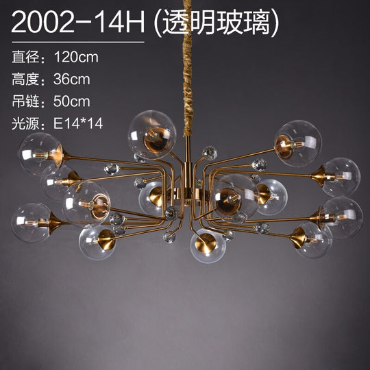 Luxury Modern Magic Bean Molecule Chandelier Amber/Smoke Gray Glass Led Indoor Lighting Restaurant