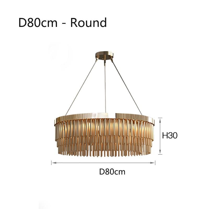 Capella - Postmodern Led Golden Tube Tinsel Art Deco Luxurious Chandelier For Dining Living Room