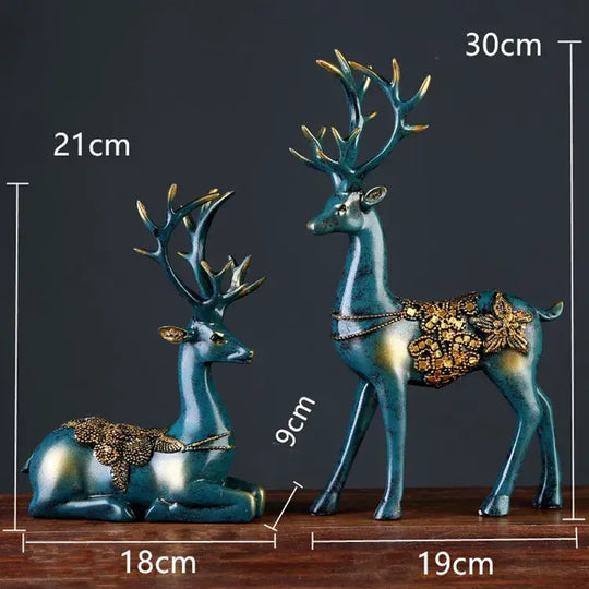 Nordic Home Decoration Deer Head Resin Statue Figurine Home Decor Statues Accessories/Modern