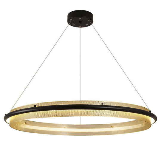 Modern Led Simple Light Luxury Ring Dining Room Chandelier Living Lamp Nordic Art Round Pendant