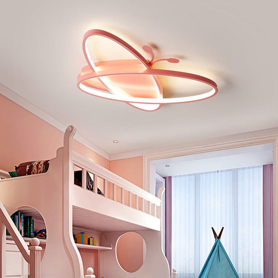 Modern Led Bedroom Ceiling Chandeliers For Children Room Creative Personality Blue Pink Kid