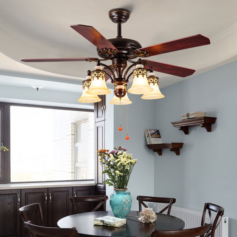 American Ceiling Fan Lamp - European Retro Style Ideal For Dining Room Living And Bedroom Fans