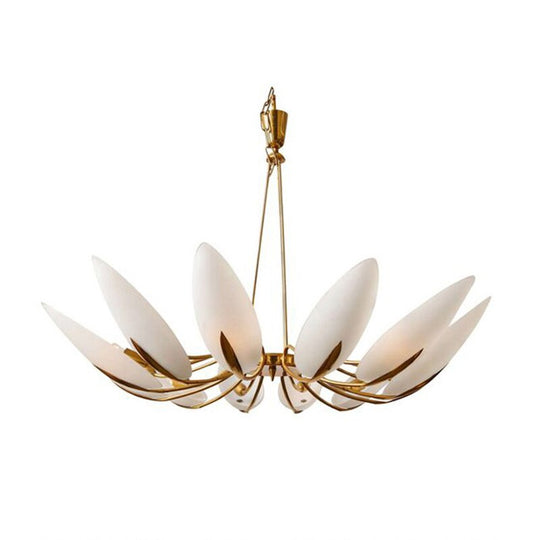 Nordic Style Leaf Lamp Bedroom Warm And Romantic Light Luxury Lotus Glass Shade Pendant Light