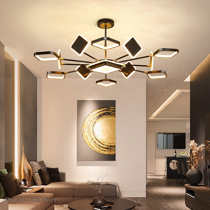 Modern Led Variety Square Chandelier Lighting For Living Dining Room Bedroom Kitchen Hanging Lamp