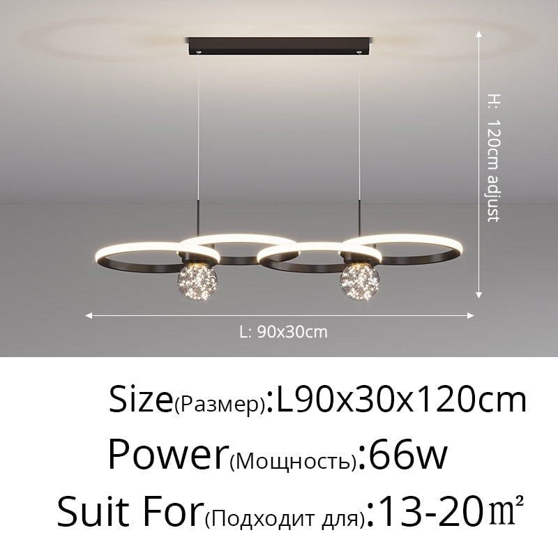 Modern Ceiling Chandeliers Led For Living Room Dining Table Lighting Simplicity Design Circle