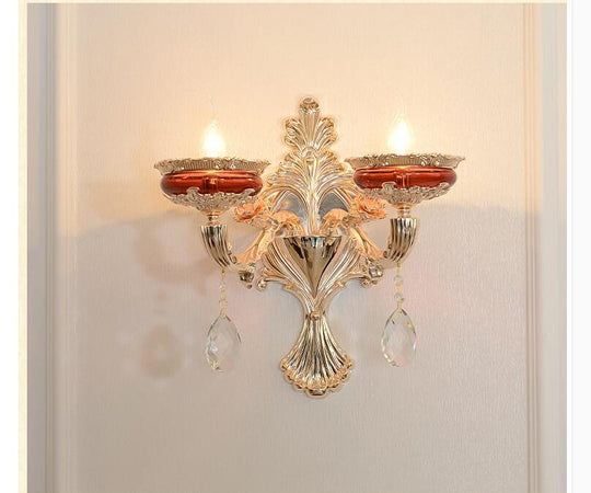 Modern European K9 Crystal Zinc Alloy Rose Golden Red Chandeliers 6/8/10 Lights Dinning Room Living