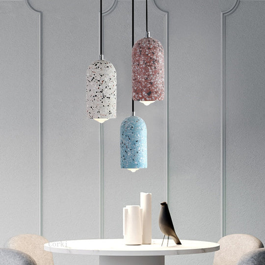 Nordic Colorful Cement Pendant Lights Modern Retro Industrial Lamp Art Decor Loft Kitchen Hanging