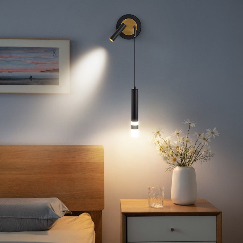 Minimalist Creative Luxury Bedroom Bedside Wall Lamp With Spotlight Wall Lamp