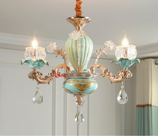 Modern Chandeliers Home Decor Flower Chandelier Living Room Decoration Nordic Crystal Light Fixture