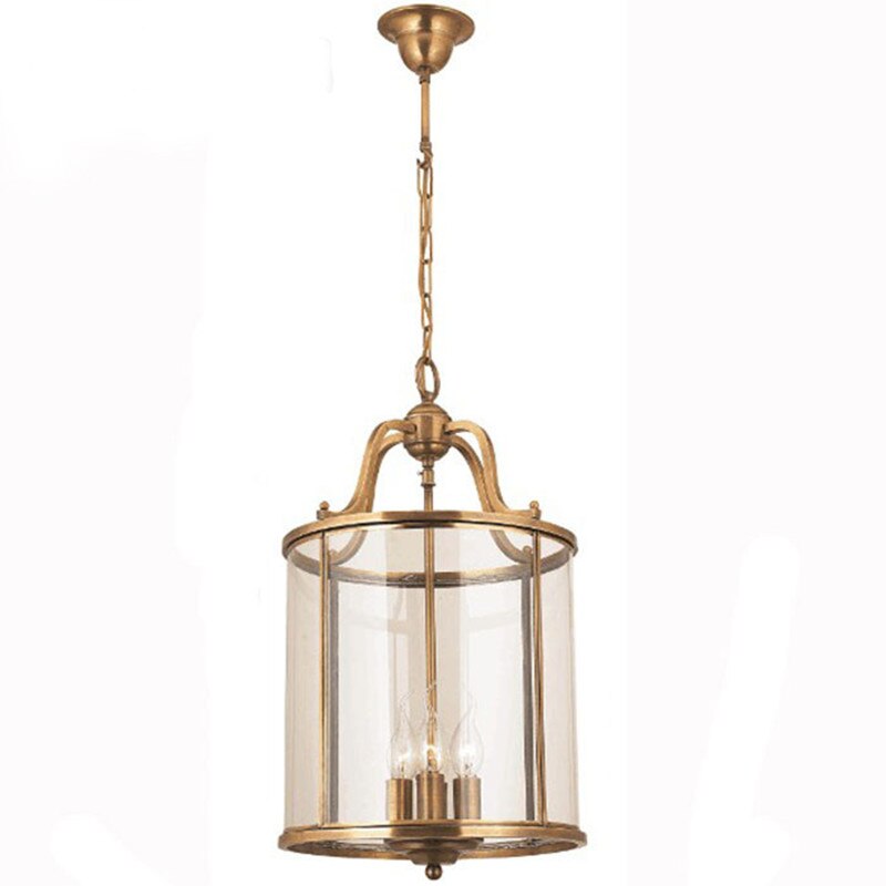 American Vintage Hotel Lobby Aisle Corridor Restaurant Cylinder Solder Glass Birdcage Copper