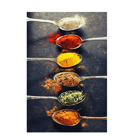 Grains Spices And Spoon Canvas Oil Painting: Kitchen Wall Art 30X40Cm Unframed / Dm715 - 2 Painting