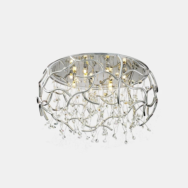 Led Ceiling Lights Crystal Art Leaves Modern Lamp Nordic Home Decoration Bedroom Living Room