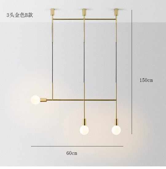 Modern Chandelier Lights Gold Black Long Bar Led Designer Nordic Loft Lustre Industriel Avize Light