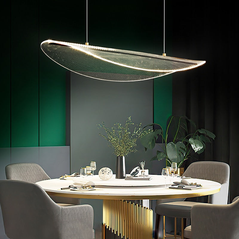 Modern Minimalist Led Pendant Lights Model Room Designer Living Dining Coffee Shop Acrylic Leaf
