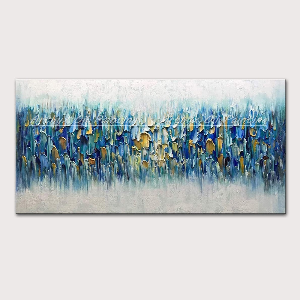 Handcrafted Large Abstract Oil Painting - Modern Home Decor Canvas Art 50X100Cm Unframed / Cj170323