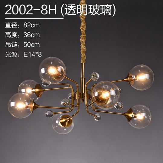 Luxury Modern Magic Bean Molecule Chandelier Amber/Smoke Gray Glass Led Indoor Lighting Restaurant