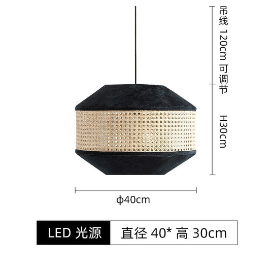 Japanese Minimalist Hand - Woven Rattan Pendant Lights Zen Art E27 Led Light Fixtures Living/Dining