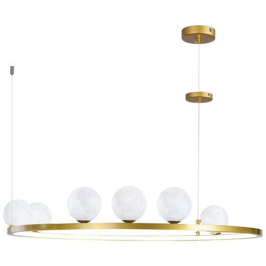 Modern Simple Moon Chandelier Lighting 3D Printing Black Or Gold Creative Led Hanging Lamp For