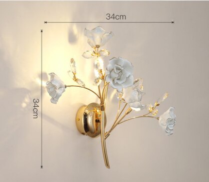 European Led Crystal Wall Lamp - Staircase And Bedroom Illumination White 2 Light / Warm White