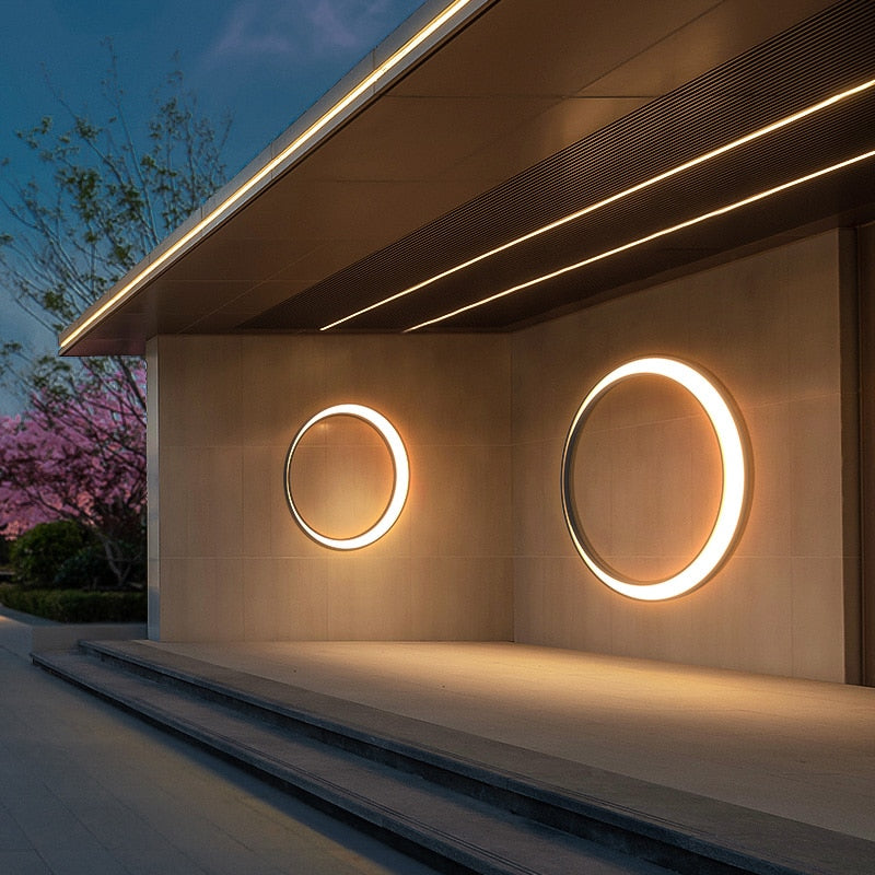 Outdoor Wall Light Modern Ip65 Waterproof 110V 260V Led Villa Terrace Garden Street Round Moon