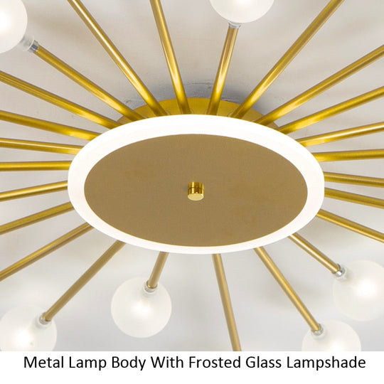Modern Glass Ceiling Chandeliers Lighting Chandelier For Living Room Bedroom Kitchen Black/Gold