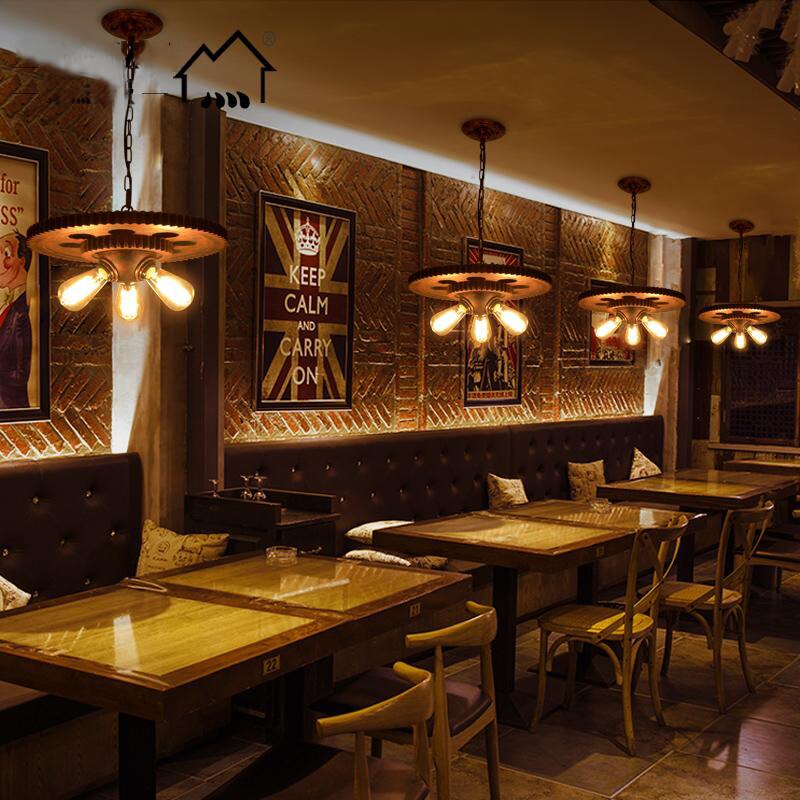Loft Retro Pendant Lamp Industrial Iron Chandelier Personality Fixture For Hotel Restaurant Bar