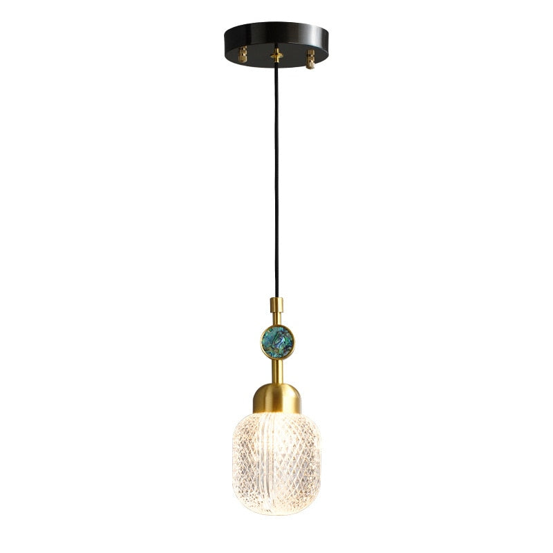 Simple Modern Light Luxury Bedside Lamp Nordic Style Bedroom Copper Glass Bar Creative Single -