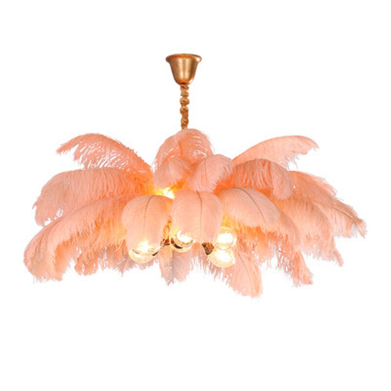 Aria - Feather Chandelier Bedroom Nordic Living Room Lamp Dining Creative Light Luxury All Copper