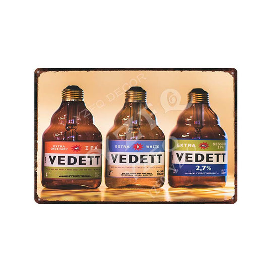 Vintage Belgium Beer Tin Signs: Vedett Petrus Retro Metal Plates Du - 9189 / China 20X30Cm Wall