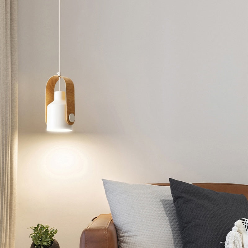 Japanese Style Modern Minimalist Art Bedside Hanging Pendant Light Chandelier Lighting