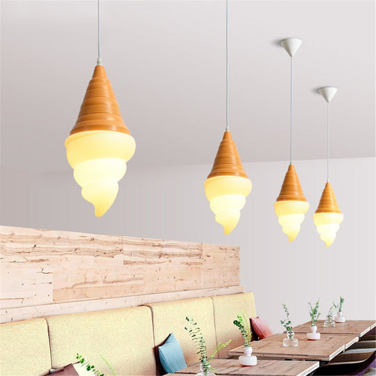 Dessert Shop Ice Cream Cones Pendant Lights Creative Children Led Hanging Lamp Kids Room Light
