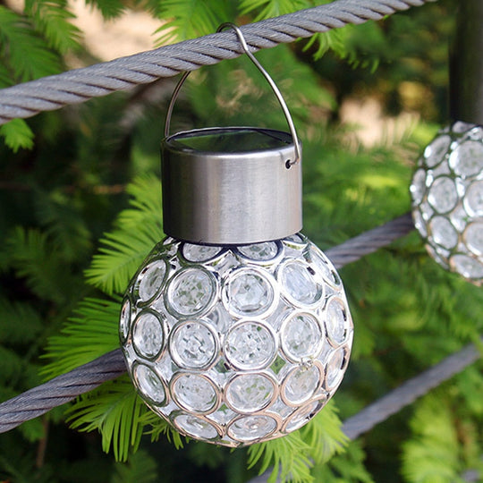 Solar Led Hanging Light Lantern Waterproof Hollow Out Ball Lamp For Outdoor Garden Yard Patio Lights