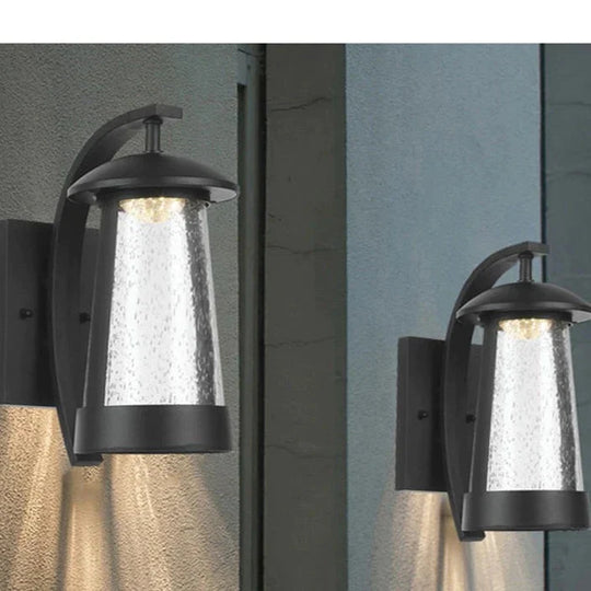 Ip68 Waterproof Outdoor Led Wall Lighting Industrial Aluminum Black Lamp For Garden Porch Sconce