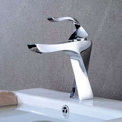 New Design Basin Faucet Black And Chrome Bathroom Sink Single Handle Taps Deck Wash Hot Cold Mixer