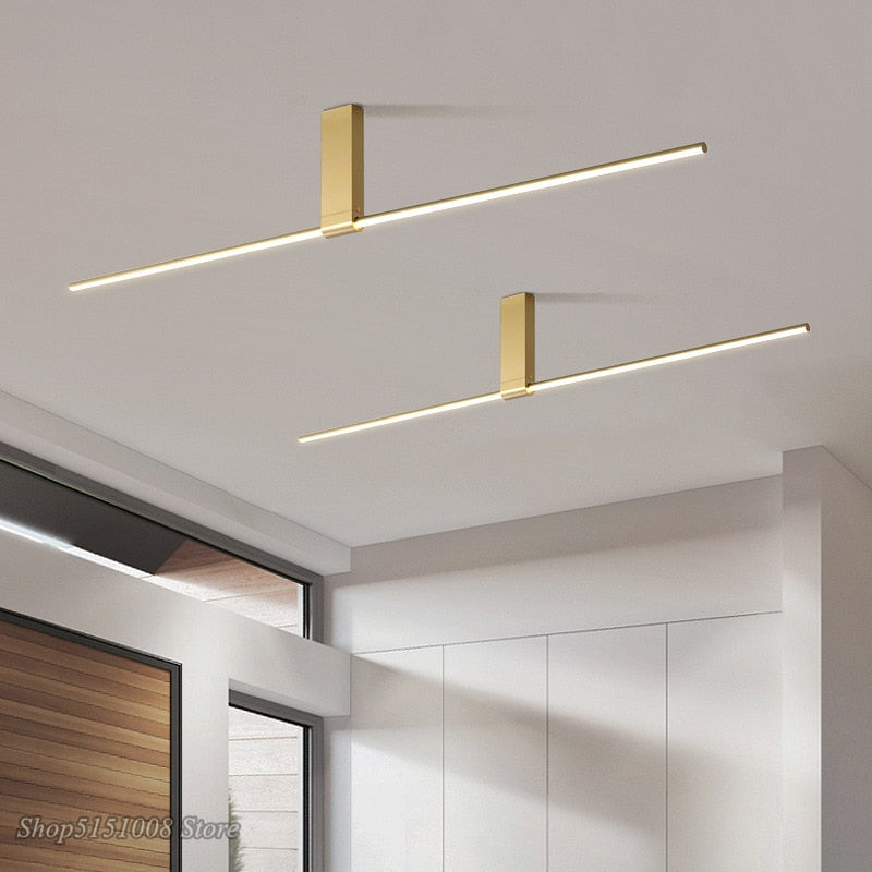 Nordic Simple Strip Led Ceiling Lamp Modern Minimalism Creative Corridor Restaurant Celling Light