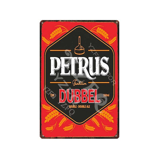 Vintage Belgium Beer Tin Signs: Vedett Petrus Retro Metal Plates Du - 9175 / China 20X30Cm Wall