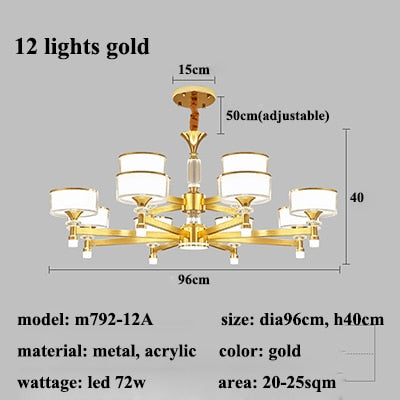 Modern Remote Dimmable Led Chandelier Lighting Living Room Decor Chandeliers Lamp Bedroom Hanging