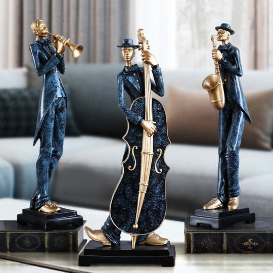 Resin Musician Band Statues: Artistic Home And Cafe Decor For Music Enthusiasts Decor