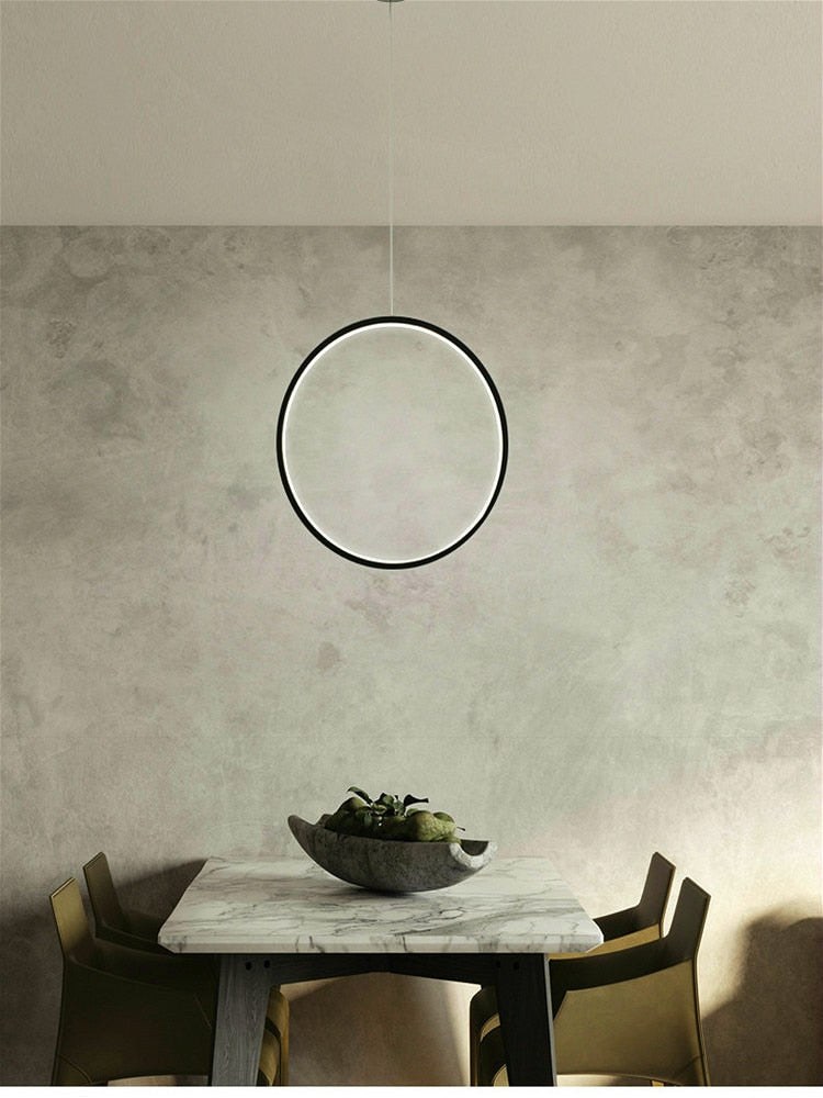 Modern Led Chandelier Lights Round Ring Circle Pendant Lamp Home For Living Room Lighting Indoor