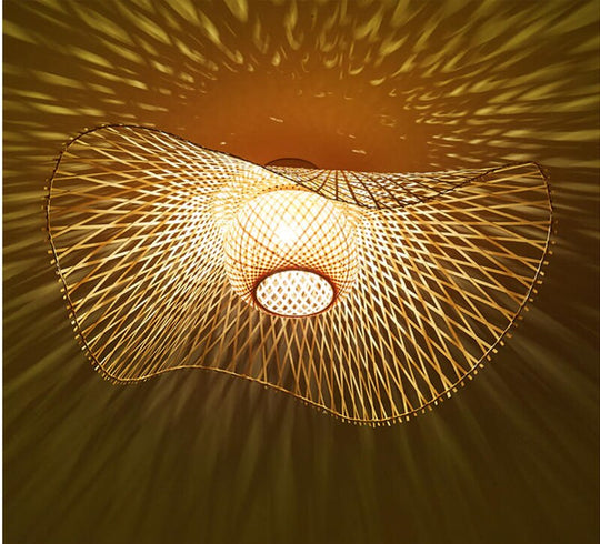 Bamboo Ceiling Lamps Asia Style Lights Hanging Lighting Lamp For Hotel Project Coffee Shop Living