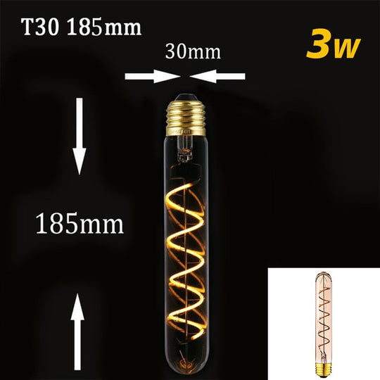 Retro Dimmable Led Edison Bulb E27 3W Gold Spiral Filament St64 G125 Ampoule Lamp Incandescent