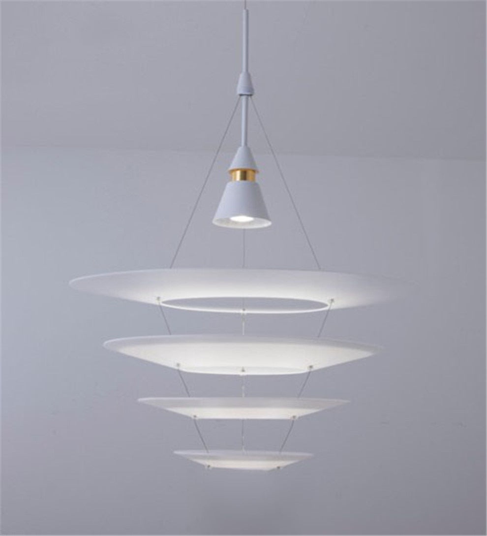 Enigma Illumination: Nordic Spiral Acrylic Ring Led Pendant Light - An Artistic Fusion By Danish