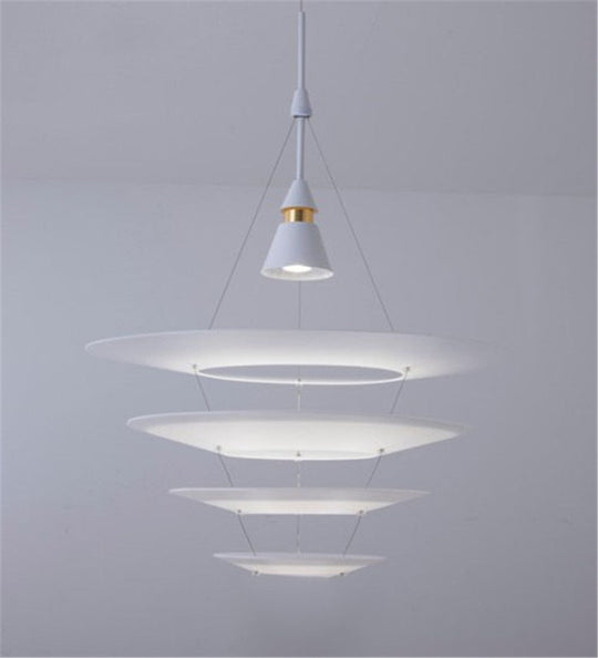 Enigma Illumination: Nordic Spiral Acrylic Ring Led Pendant Light - An Artistic Fusion By Danish