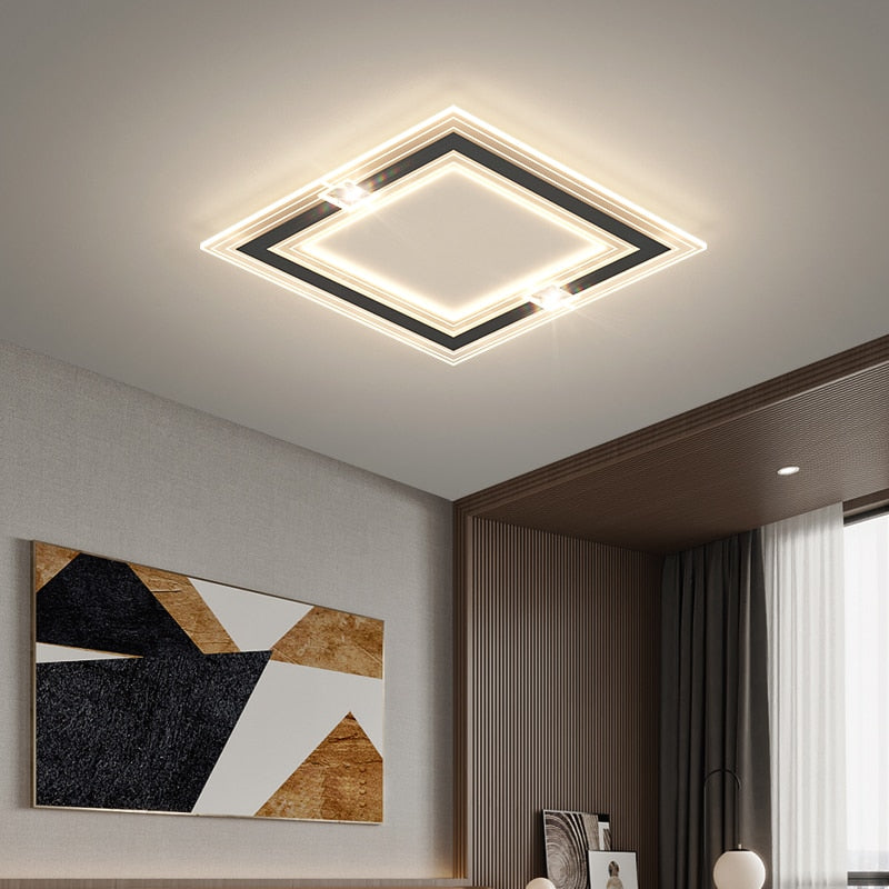 Modern Led Chandelier For Living Room Bedroom Kitchen Home Indoor Ceiling Lamp With Remote Control