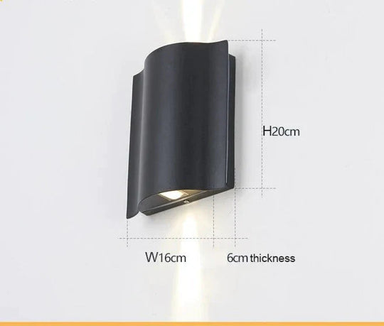 Ip65 Waterproof Led Outdoor Lighting Alumunim Wall Lamp Garden Villa Porch Sconce Lightings Black