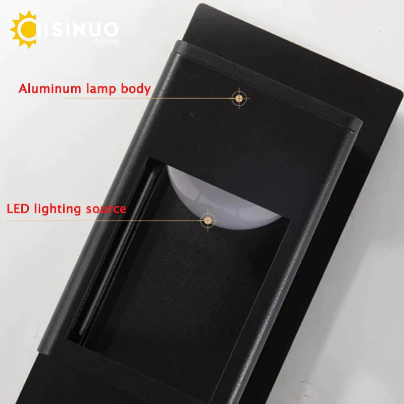 Ip67 Waterproof Outdoor Led Wall Lighting Motion Sensor Aluminum Black Bronze Garden Porch Sconce